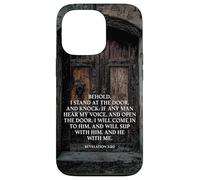Revelation 3:20 I Stand at The Door and Knock - Jesus Quote Carcasa para iPhone 13 Pro