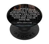 Revelation 3:20 I Stand at The Door and Knock - Jesus Quote PopSockets PopGrip Adhesivo
