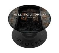 Revelation 3:20 I Stand at The Door and Knock, Will You Open PopSockets PopGrip Adhesivo