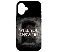 Revelation 3:20 I Stand at The Door & Knock, Will You Answer Carcasa para iPhone 16