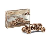 Revell 00610 - Tiny Adventures - Buggy - Kit de modelo de madera a escala 1:32 - con motor Pull Back & Go - Longitud 17 cm