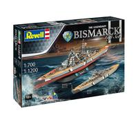 Revell 05637-1 / 700-1/1200 Geschenkset The Legendary Bismarck - Nuevo