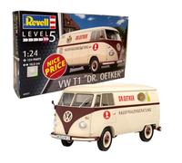 Revell 07677 Scale Coche Volkswagen T1 Bus Dr. Oetker Kit de Modelo Escala 1:24, Color sin barnizar, Mittel