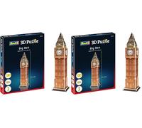 Revell 3D Puzzle- Big Ben, A Landmark of London Descubre el Mundo en 3D, diversión para jóvenes y Mayores, Color Coloreado (00120) (Paquete de 2)