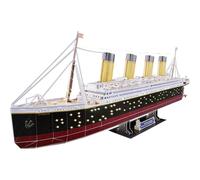 Revell 3D Puzzle- Probablemente el Barco más Famoso del Mundo, RMS Titanic con iluminación LED Descubre el Mundo en 3D, diversión para jóvenes y Mayores, Color Coloreado (00154)