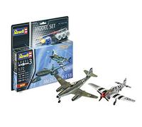 Revell- Model Combat Set Me262 & P-5 Maqueta Fiel para Principiantes, con Accesorios básicos, Color Plateado, única (RV63711)