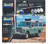 Revell Juego de Modelo 67047 Land Rover Series III LWB Station Wagon Escala 1:24, Kit de Modelo de plástico sin Pintar/sin Pintar con Pegamento Profesional Contacta, Pincel y Pinturas de Color