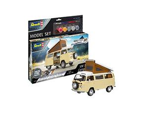 Revell 67676 - Juego de Modelos VW T2 Camper para Principiantes con Sistema Easy Click, Kit de Arranque con Accesorios básicos, sin lacar