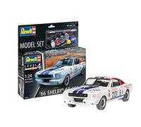 Revell 67716 Shelby GT 350 R 1965 - Kit de modelo de plástico sin construir/sin pintar a escala 1:24 con pegamento profesional Contacta, pincel y pinturas de color aguamarina seleccionadas