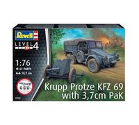 Revell 73344 Kit de iniciación Krupp Protze Kfz 69 & Pak escala 1:76 Kit de modelo de plástico sin construir con accesorios