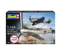 Revell 73770 - Kit de iniciación Messerschmitt Bf109E y Ju87B Stuka escala 1:144 kit de modelo de plástico sin construir con accesorios