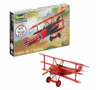 Revell 74116 Kit de iniciación Fokker DR.1 Triplane escala 1:72 Kit de modelo de plástico sin construir con accesorios