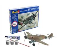 Revell 74160 - Kit de iniciación Messerschmitt Bf 109 G-10 escala 1:72, kit de modelo de plástico sin construir con accesorios