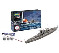 Revell 75181 - Kit de iniciación de acorazado Gneisenau escala 1:1200, kit de modelo de plástico sin construir con accesorios