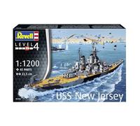 Revell 75183 Kit de iniciación Battleship USS New Jersey escala 1:1200 Kit de modelo de plástico sin construir con accesorios