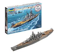 Revell 75183 Kit de iniciación Battleship USS New Jersey escala 1:1200 Kit de modelo de plástico sin construir con accesorios