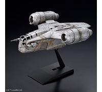 Revell (Bandai Original 01213 Star Wars: The Mandalorian Razor Crest™ (en vuelo) escala 1:144 sin construir/pre-colorido/Clip-Together (sin pegamento) Kit de modelo de plástico con soporte de