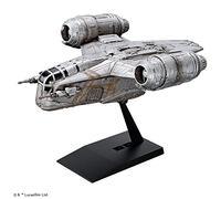 Revell (Bandai Original 01213 Star Wars: The Mandalorian Razor Crest™ (en vuelo) escala 1:144 sin construir/pre-colorido/Clip-Together (sin pegamento) Kit de modelo de plástico con soporte de