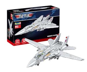Revell Brick System 00963 Maverick's F-14A Tomcat Top Gun - Kit de Modelo de ladrillo - Escala 1:32 sin Construir, 57.6 cm de Longitud, más de 2.500 Piezas, Incluye Figuras de Maverick y Goose