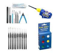 Revell Contacta - Pegamento para modelar con juego de herramientas para modelar, juego de colores base Revell y juego de pinceles de pintura de detalles finos de alta calidad, ideal para la
