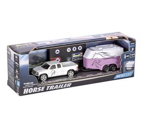 Revell Control 23567 Mini Coche a Control Remoto con Remolque de Caballo, con Control preciso de 2,4 GHz, Escala 1:64, 14 cm de Longitud, Color Blanco