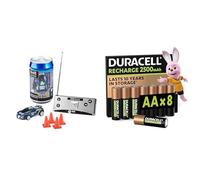 Revell Control Mini RC Coche Carreras I, 1:43, & Duracell AA Recargables 8 Unidades, 2500mAh