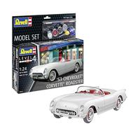 Revell Juego de modelos 67718 '53 Chevrolet® Corvette® Roadster escala 1:24 Kit de modelo de plástico sin construir/sin pintar con pegamento profesional Contacta, pincel y pinturas de color aguamarina