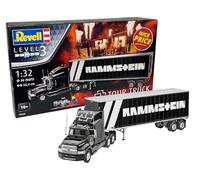 Revell Juego de regalo 07658 "Rammstein" Tour Truck escala 1:32 Kit de modelo de plástico sin construir con pegamento profesional Contacta, pincel y pinturas de color aguamarina seleccionadas