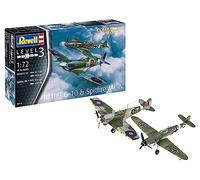Revell Maqueta de Combat Set Bf109G-10 y Spitfire MK.V I Réplicas detalladas I Escala 1:72 I Calcomanías y componentes auténticos I Adecuado para modeladores a Partir de 10 años, Mediano