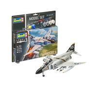Revell - Model Set 63941 F-4J Phantom II, en Kit modelo con Base Accesorios, fácil Pegar y para pintarlas, escala 1:72, 24,5cm