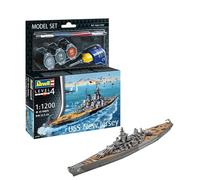 Revell Modelismo I Model Set de acorazado USS New Jersey, escala 1:1200, 45 piezas, a partir de 12 años, modelo histórico, réplica auténtica