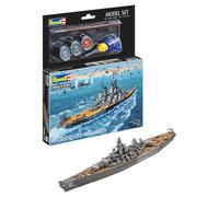 Revell Modelismo I Model Set de acorazado USS New Jersey, escala 1:1200, 45 piezas, a partir de 12 años, modelo histórico, réplica auténtica