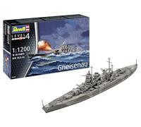 Revell Modellbau I Gneisenau - Histórico acorazado I Escala 1:1200 I 48 piezas I Juego de manualidades a partir de 12 años I Modelo detallado I Auténtica réplica de la historia marítima