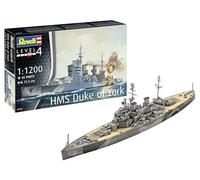 Revell Modellbau I Model Set HMS Duke of York I Escala 1:1200 I 45 piezas I Juego de manualidades a partir de 12 años I Modelo detallado I Barco histórico I Maqueta de Maqueta Color Molded Color