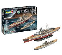 Revell Set de regalo 05637 The Legendary Bismarck (1:700 y 1:1200) 1:700 + 1:1200 escala 1:1200 kits de modelo de plástico sin construir con accesorios