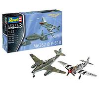 Revell Sistema Easy Click Maqueta P-51D Mustang y Me262 A-1a I Escala 1:72 I Aviones de combate legendarios de la 2 Guerra Mundial I Con armamento I No es necesario pegar I Para principiantes a partir