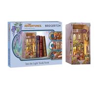 Revell Tiny Adventures Tiny Adventures - Bridgerton En la Luz Rincón de Libros - con Iluminación LED, 3D Miniatura Manualidades de Madera de Bricolaje