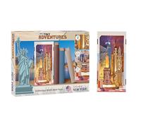 Revell Tiny Adventures Tiny Adventures - Rincón de Libros de Nueva York - con iluminación LED, Miniatura 3D DIY artesanía de Madera