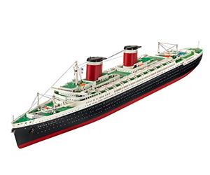 Revell- vehículo Maqueta de Barco SS United States en Escala 1:600, Nivel 3, réplica Fiel con Muchos Detalles, Crucero, 05146, Color Negro, Mittel (80-5146)