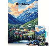 Revelstoke, Canadá Rompecabezas con Vista a la montaña de 1000 Piezas para Adultos Ayuda a Mejorar la Memoria y Alivia la ansiedad Diseño artístico para armar Regalo (38x26cm)