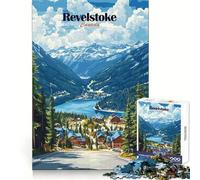 Revelstoke, Canadá Rompecabezas con Vista a la montaña para Adolescentes 1000 Piezas Juguete para ejercitar el Cerebro Relajación Mental Arte para armar (50x75cm)