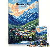 Revelstoke, Canadá Vista a la montaña Rompecabezas de 1000 Piezas para Adolescentes Juguete Mental para aliviar el estrés Corte Premium (50x75cm)