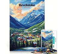 Revelstoke, Canadá Vista a la montaña Rompecabezas de 1000 Piezas para Adolescentes Juguete Mental para aliviar el estrés Corte Premium (50x75cm)