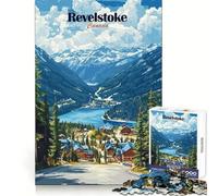 Revelstoke, Canadá Vista de la montaña Rompecabezas difícil para Adultos 1000 Piezas Recuerdo Impulso Tranquilo Calma Corte Suave Regalo clásico (38x26cm)