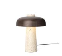Reverse Lámpara de Mesa Travertino Y Latón Bruñido