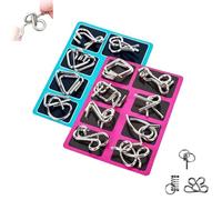 Reverse Thinking Puzzles, Metal Puzzles Brain Teasers, Mind Metal Puzzle Unlock Interlock Game for Kids Adults, Fun Educational Puzzle Brain Teasers for Students Gifts (2PCS-B)