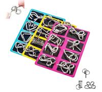 Reverse Thinking Puzzles, Metal Puzzles Brain Teasers, Mind Metal Puzzle Unlock Interlock Game for Kids Adults, Fun Educational Puzzle Brain Teasers for Students Gifts (3PCS)