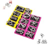 Reverse Thinking Puzzles, Metal Puzzles Brain Teasers, Mind Metal Puzzle Unlock Interlock Game for Kids Adults, Fun Educational Puzzle Brain Teasers for Students Gifts (2PCS-A)