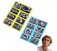 Reverse Thinking Puzzles, Physics Mind Metal Puzzles Unlock Interlock Game Metal Puzzle Set of 24 with Pouch for Party Favor Challenge (Style 4)