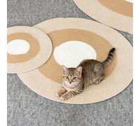 Reversible Cat Scratching Mat,Round Jute Rug with Non Slip Bottom,Washable Pet Scratch Pad for Indoor Cats,Dual Sided Scratch Resistant Carpet (Tricolor, 100cm)